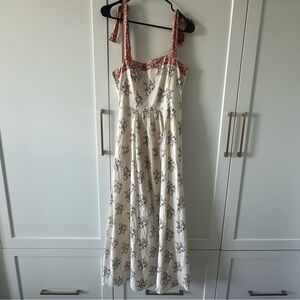 Patrons of Peace Cream and Purple Maxi Dress